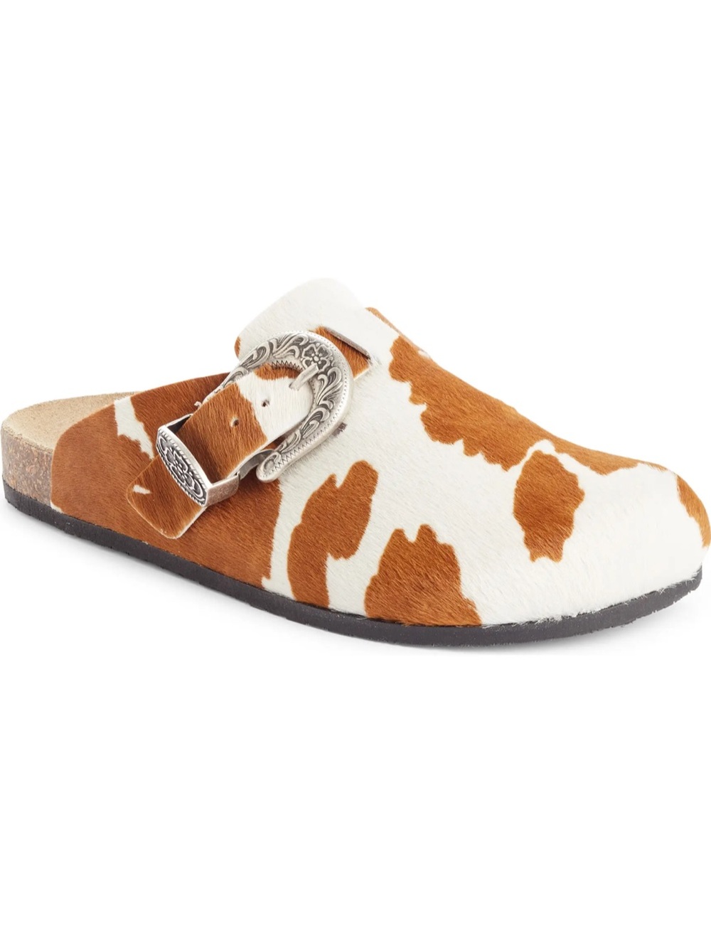 Brother Vellies Greg clog shoes mules in brown cow calf hair 9 cowhide